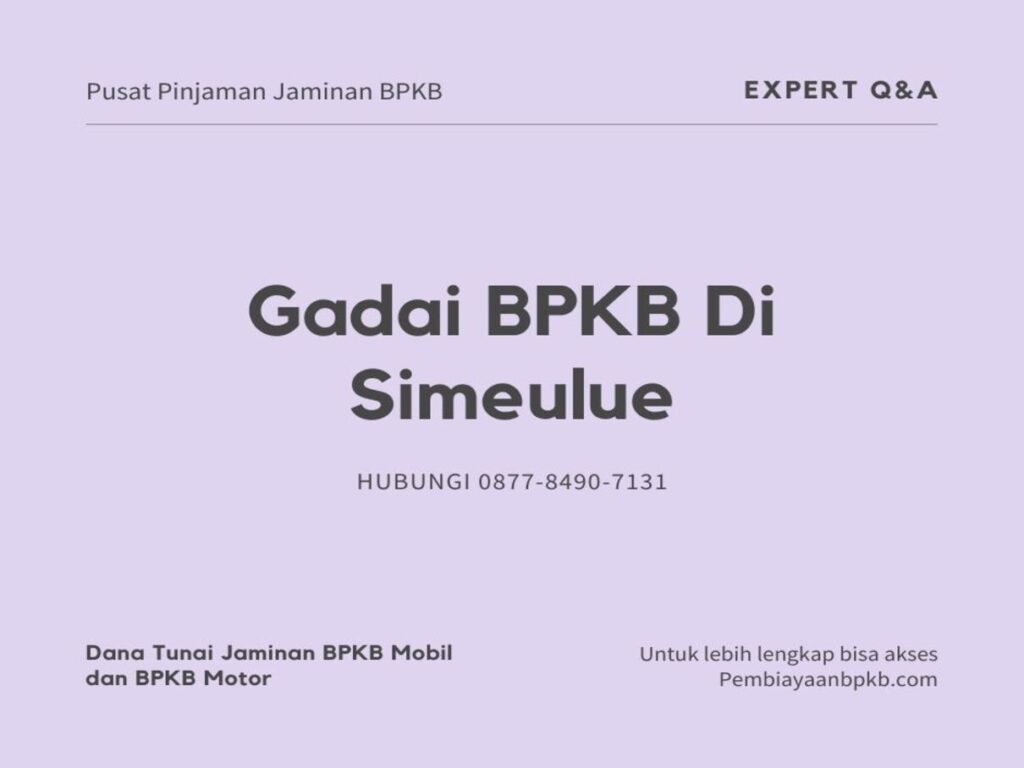 gadai bpkb simeulue